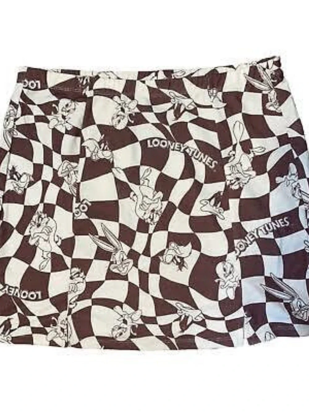 Skirts | Brown Checkerboard Print Mini Skirt | Poshmark